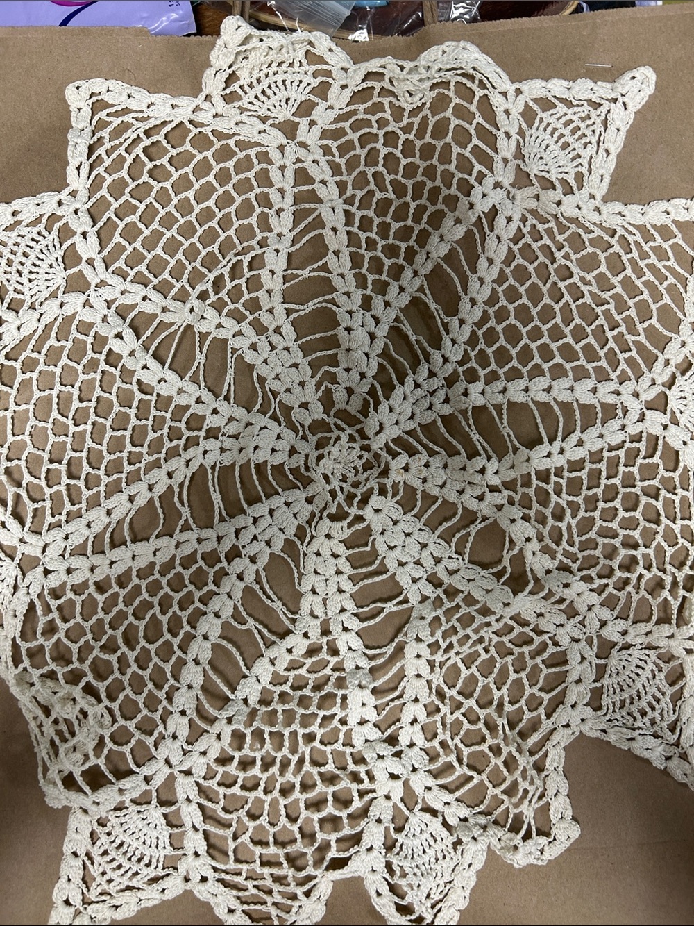Hand-Crocheted Cream Doily - Elegant Decorative Accent